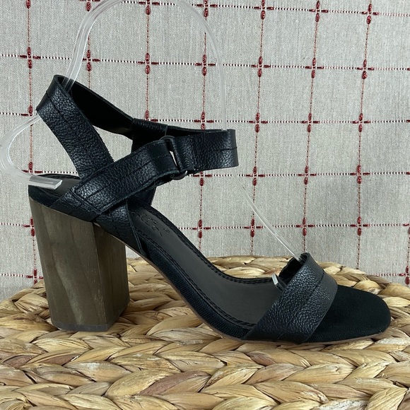 Splendid “Miller” Heeled Sandals Black Leather Block Heel Strappy Shoe Sz 6 - Picture 8 of 9